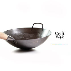 Amazon Hot-Selling Chinese Hand Hammered Iron Pow Woks and Stir Fry Pans Wooden Handle