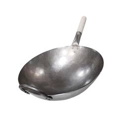 Amazon Hot-Selling Pre Seasoned Blue Carbon Steel Flat Bottom Wok -13 Inch Chinese Pow Wok