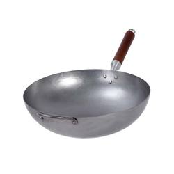 Traditional Chinese Natural Carbon Steel Wok Pan 12.5 Inch No Nonstick Coating Woks And Stir Fry Pans